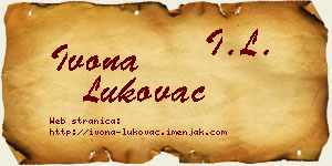 Ivona Lukovac vizit kartica